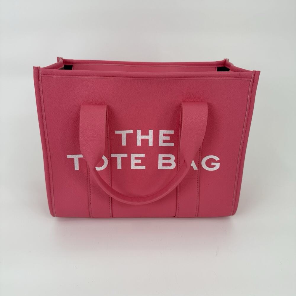 Marc Jacob’s Pink Small The Tote Bag Top Handle Gold Hardware Zip Detach Strap